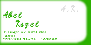 abel kszel business card