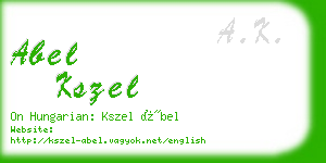 abel kszel business card